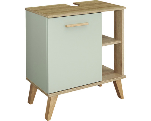 Waschbeckenunterschrank mit einer Tür und offenen Regalen