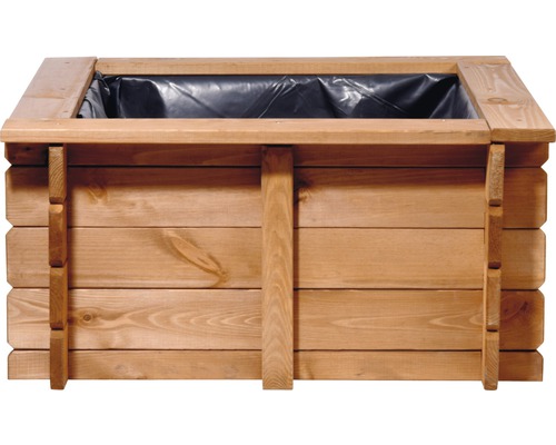 Holzblumenkasten mit Folie