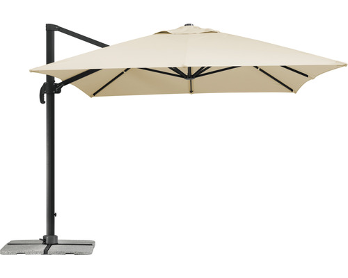 Parasol déporté avec base en béton pour le jardin
