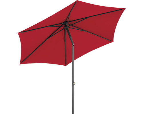 Parasol de jardin Schneider Sevilla Ø 270 cm rond rouge