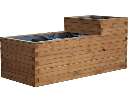 Jardinière surélevée en bois à deux niveaux