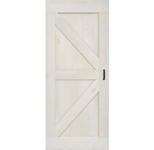 Schiebetür-Komplettset Barn Door Vintage weiß grundiert Wales Speichen 95x215 cm inkl. Türblatt,Schiebetürbeschlag,Abstandshalter 40 mm und Griff-Set-thumb-3