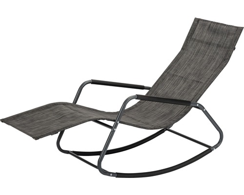 Chaise longue de jardin Acamp 143 x 57 x 81 cm métal anthracite basculante