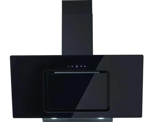 Hotte inclinée PKM S7-90ABTH largeur x profondeur 90 x 39 cm noir Hotte de cuisine noire