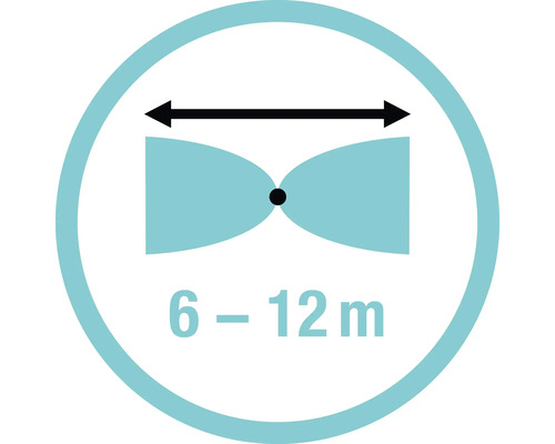 Symbole de zone de détection de 6 à 12 mètres