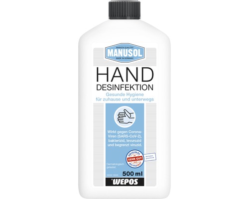 Manusol désinfectant pour les mains, flacon de 500 ml