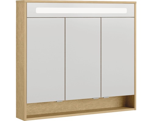 Armoire de toilette FACKELMANN Natura 93,5 x 15,5 x 84 cm chêne noueux 3 portes led IP 20-0