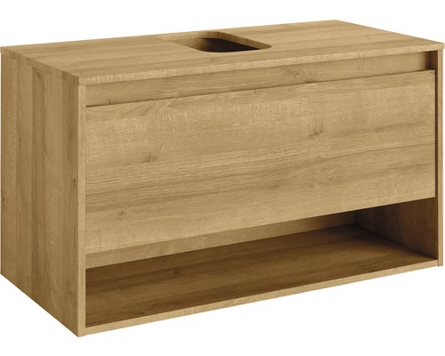 Waschtischunterschrank FACKELMANN Natura BxHxT 93,5 x 52,5 cm x 45,5 cm Frontfarbe asteiche holzdekor 79702-0