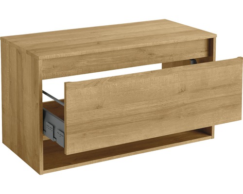 Waschtischunterschrank FACKELMANN Natura BxHxT 93,5 x 52,5 cm x 45,5 cm Frontfarbe asteiche holzdekor 79712