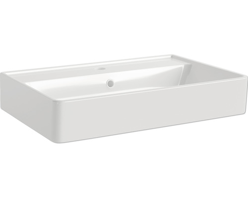 FACKELMANN Keramik Aufsatzwaschtisch weiß 60x 40 x 11 cm Keramik Waschbecken für das Badezimmer