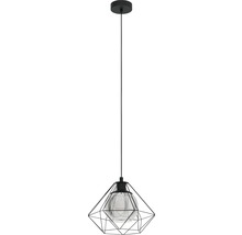 Suspension 1 ampoule hxØ 110x32,5 cm noir verre pulvérisé noir/transparent