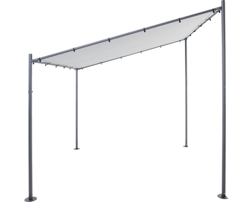 Pergola grise autoportante avec toit en tissu pour le jardin