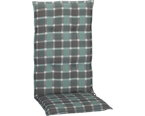 Galette d'assise pour siège à dossier haut beo® Büsum 118 x 50 cm coton-tissu mélangé turquoise gris