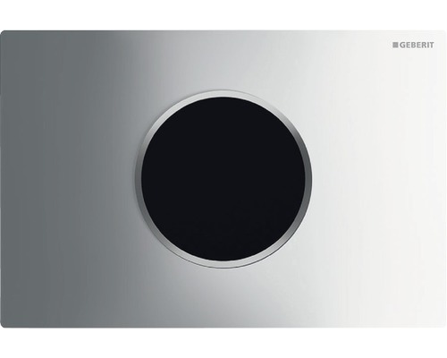 Plaque de commande GEBERIT Sigma 10 HyTronic commande de WC infrarouge sans contact fonctionnement sur secteur chrome/brillant satiné/chrome 115.907.KH.1