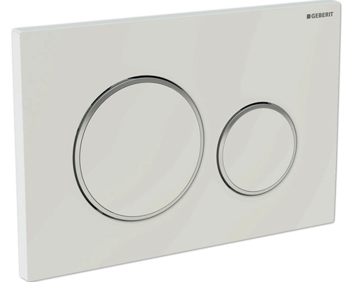 Plaque de commande GEBERIT Sigma 20 plaque brillant / touche blanc brillant mat 115.882.11.1