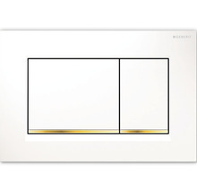 Plaque de commande GEBERIT Sigma 30 plaque brillant / touche blanc doré brillant 115.883.KK.1-thumb-0