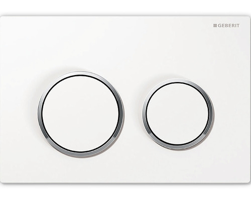 Plaque de commande GEBERIT Kappa 21 plaque brillant / touche blanc chrome brillant 115.240.KJ.1