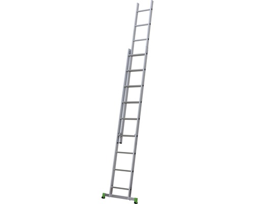 Échelle coulissante CLASSIK aluminium 2 x 11 barreaux hauteur de travail 5,5 m Échelle coulissante en aluminium avec échelons pour une utilisation polyvalente