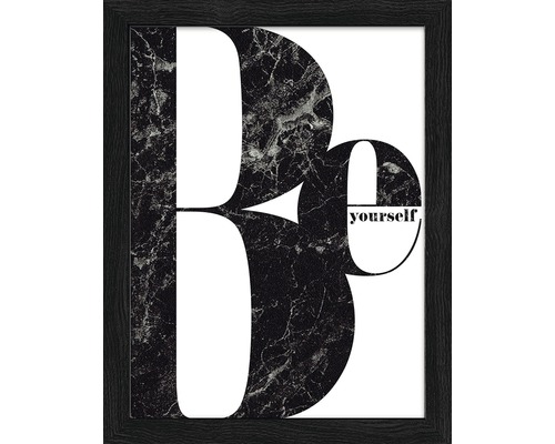 Schwarz gerahmtes Wandbild mit der Aufschrift Sei Du Selbst