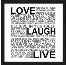 Gerahmtes Bild Love-Laugh-Live 28x28 cm