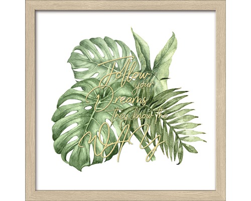 Gerahmtes Bild Green Leaf III 28x28 cm