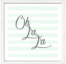 Image encadrée avec l''inscription ''Oh la la'' devant des rayures horizontales