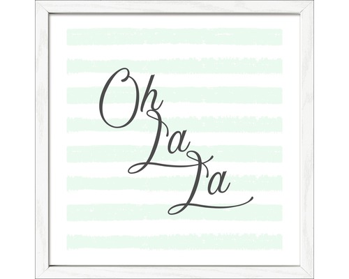 Image encadrée avec l''inscription ''Oh la la'' devant des rayures horizontales