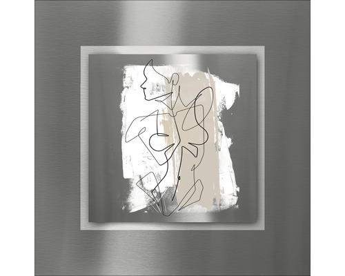Art mural décoratif avec un motif de ligne abstrait d''une figure humaine