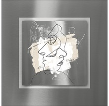 Image métallique décorative avec art abstrait du visage