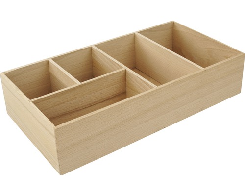Holzschubladeneinsatz mit mehreren Fächern für Ordnung