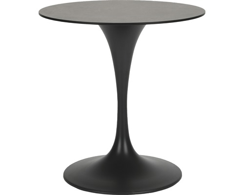 Table de jardin Acamp Tulip Ø 70 H 72 cm HPL anthracite ronde facile à entretenir résistante à la saleté et aux intempéries