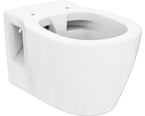WC suspendu Ideal Standard Connect cuvette à fond creux sans bride de rinçage blanc avec revêtement sans abattant WC E8174MA