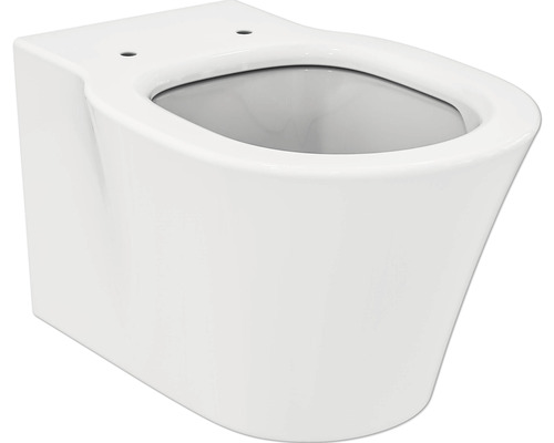 WC suspendu Ideal Standard Connect Air cuvette à fond creux sans bride de rinçage Aquablade blanc avec revêtement sans abattant WC E0054MA