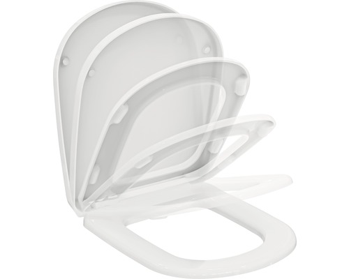 Abattant WC Blanc Uni 45,5 x 36 cm Confort en Plastique + Fixation