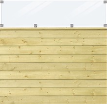 Clôture en bois avec protection visuelle en verre