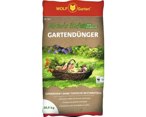 Engrais pour jardin BIO Natura WOLF-Garten 18,9 kg 280 m²