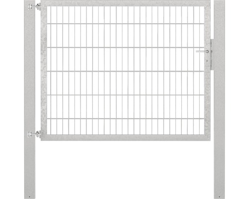 Portillon grillagé simple ALBERTS Flexo Plus 8/6/8 150 x 120 cm y compris poteaux 10 x 10 cm galvanisé à chaud