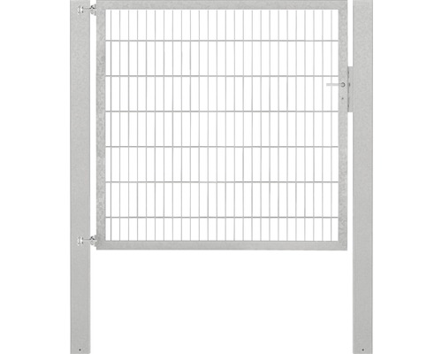 Portillon grillagé simple ALBERTS Flexo Plus 8/6/8 150 x 140 cm y compris poteaux 10 x 10 cm galvanisé à chaud