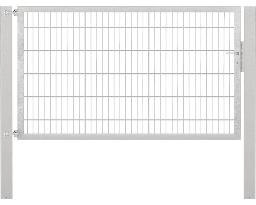 Portillon grillagé simple ALBERTS Flexo Plus 8/6/8 200 x 120 cm avec poteaux 10 x 10 cm galvanisé à chaud