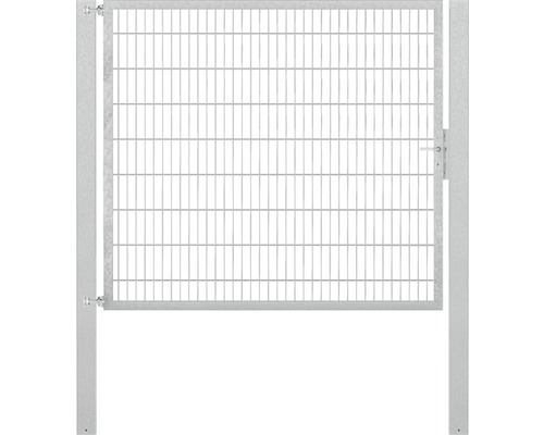 Portillon grillagé simple ALBERTS Flexo Plus 8/6/8 200 x 160 cm y compris poteaux 10 x 10 cm galvanisé à chaud