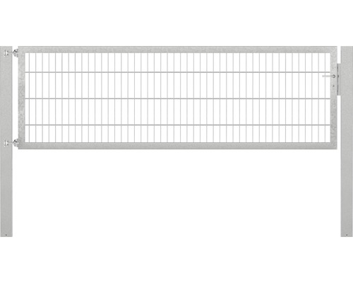 Portillon grillagé simple ALBERTS Flexo Plus 8/6/8 250 x 80 cm y compris poteaux 10 x 10 cm galvanisé à chaud