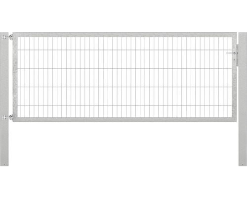 Portillon grillagé simple ALBERTS Flexo Plus 8/6/8 250 x 100 cm y compris poteaux 10 x 10 cm galvanisé à chaud