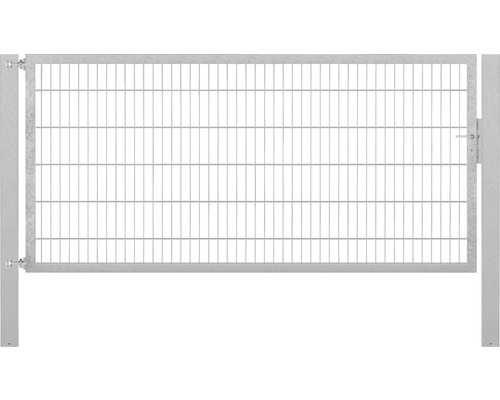 Portillon grillagé simple ALBERTS Flexo Plus 8/6/8 250 x 120 cm y compris poteaux 10 x 10 cm galvanisé à chaud