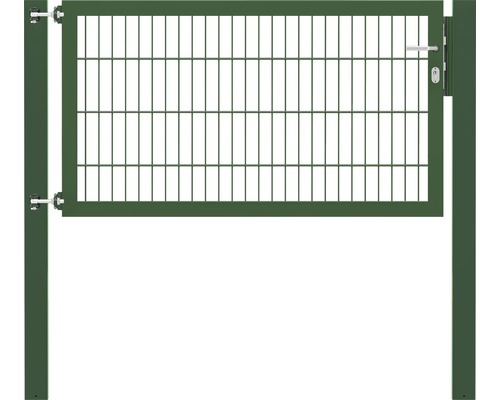 Portillon grillagé simple ALBERTS Flexo Plus 8/6/8 150 x 80 cm y compris poteaux 10 x 10 cm vert