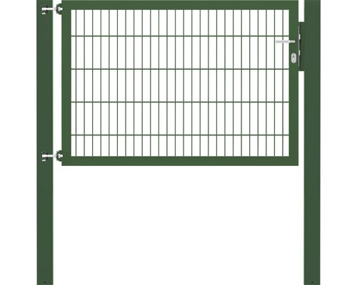 Portillon grillagé simple ALBERTS Flexo Plus 8/6/8 150 x 100 cm y compris poteaux 10 x 10 cm vert