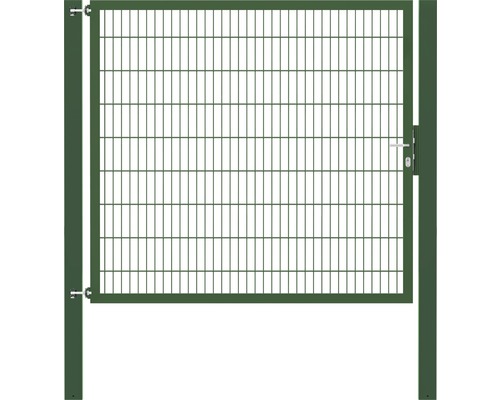 Portillon grillagé simple ALBERTS Flexo Plus 8/6/8 200 x 180 cm y compris poteaux 10 x 10 cm vert