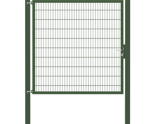 Portillon grillagé simple ALBERTS Flexo Plus 8/6/8 200 x 200 cm y compris poteaux 10 x 10 cm vert