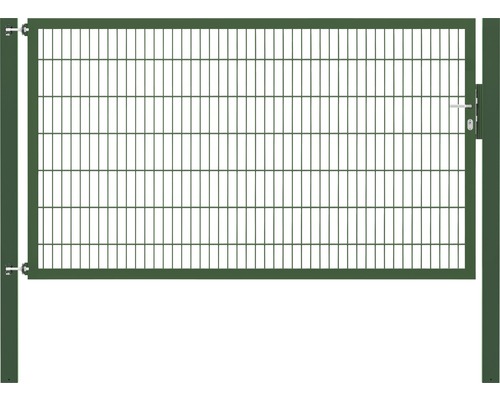 Portillon grillagé simple ALBERTS Flexo Plus 8/6/8 250 x 140 cm y compris poteaux 10 x 10 cm vert