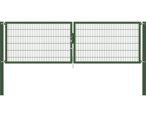 Stabgitter-Doppeltor ALBERTS Flexo Plus 8/6/8 400 x 120 cm inkl. Pfosten 10 x 10 cm grün