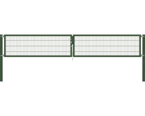 Portillon grillagé double ALBERTS Flexo Plus 8/6/8 500 x 80 cm y compris poteaux 10 x 10 cm vert